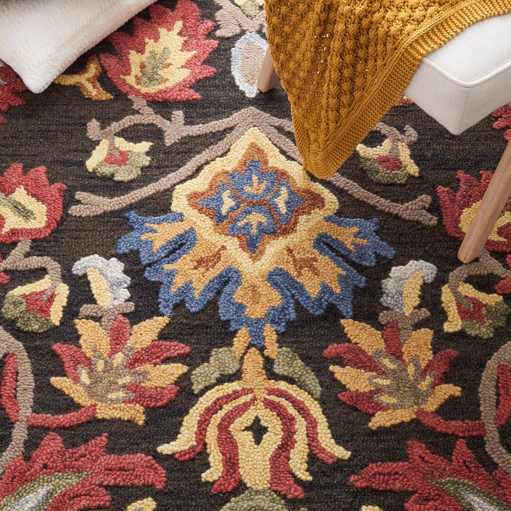 Handmade Charcoal Tufted Wool Square Rug - 6'x6'