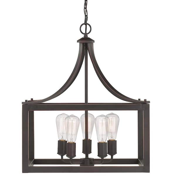 Hampton Bay Boswell Quarter 20 In 5, Home Depot Kitchen Hanging Light Fixtures