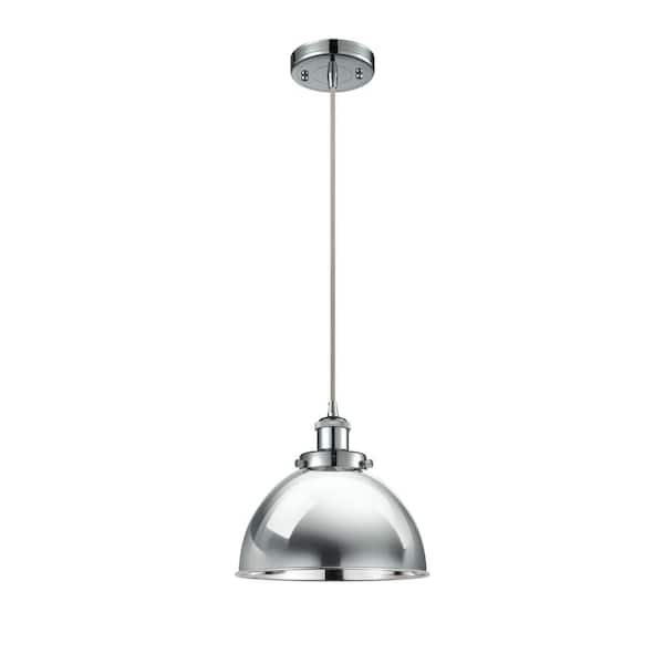 Innovations Ballston Urban 60-Watt 1-Light Polished Chrome Shaded Mini Pendant Light with Metal Shade