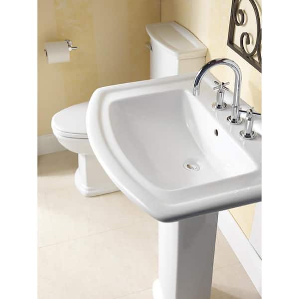 Washington 460 Vitreous China Pedestal Combo Bathroom Sink in White Washington 460 Vitreous China Pedestal Combo Bathroom Sink in White