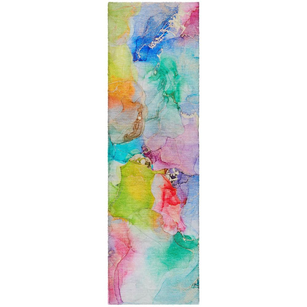 Dream Shag Premium Machine Washable Abstract ADS526 Blue 2 ft. x 7 ft. Runner Rug price history on PriceWatchPro