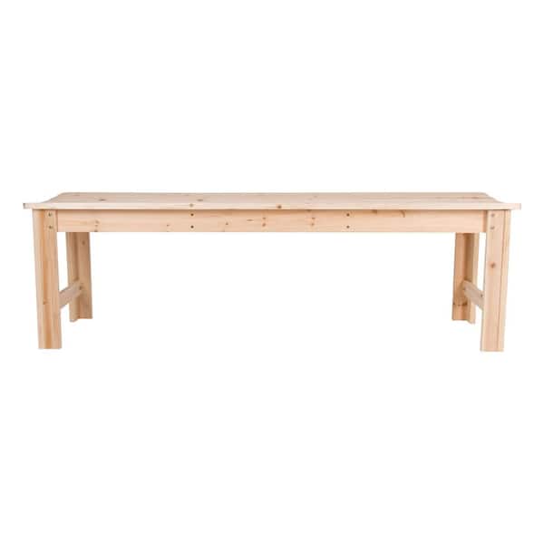 Backless 60 in. Natural Wood Outdoor Bench