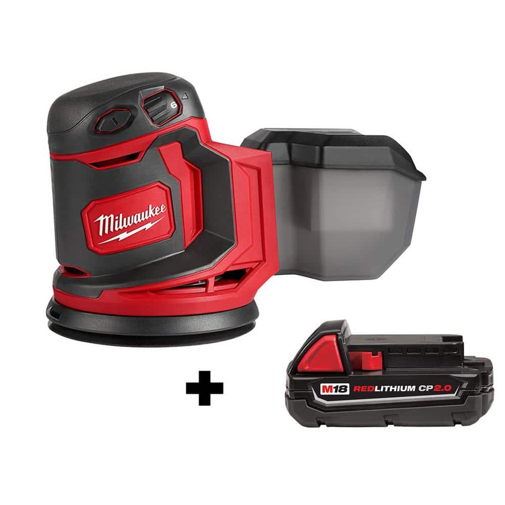 M18 18V Lithium-Ion Cordless 5 in. Random Orbit Sander with 2.0 Ah Compact Battery -  Milwaukee, 2648-20-2.0AH