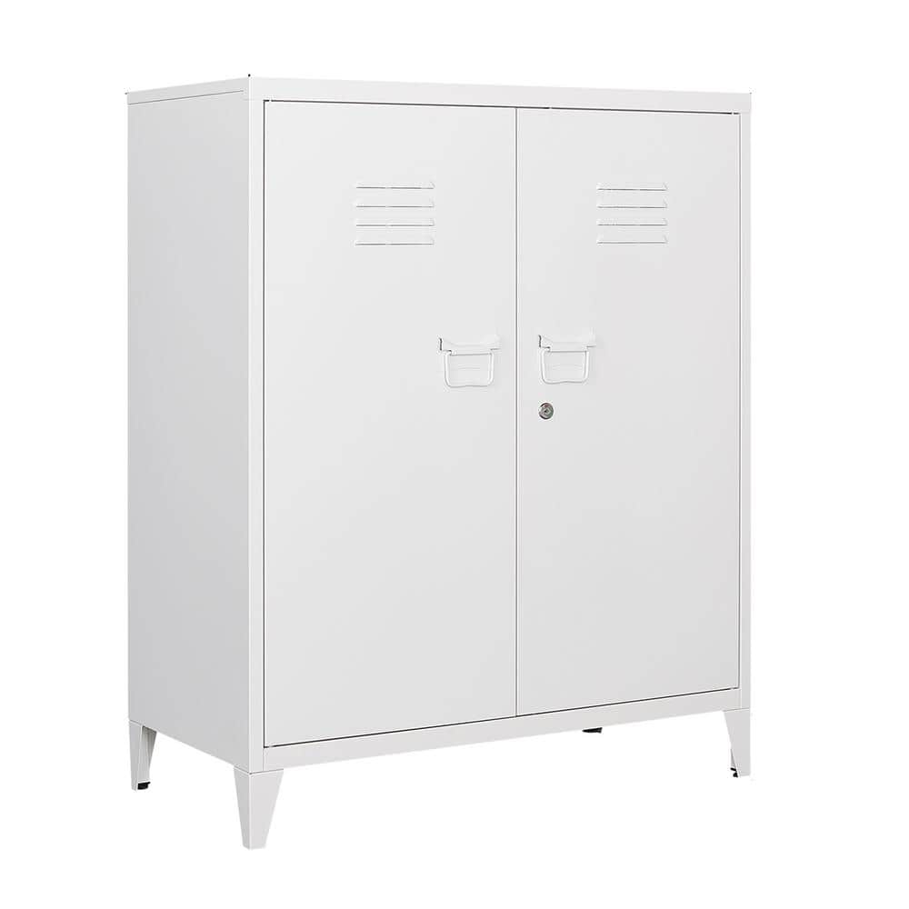 Halloween reptielen Ijsbeer Yizosh 35.4'' W 2-Shelf Locker, Lockable Home Office Storage File Cabinets  with Doors and Shelves for Home, Office in White WDBLZ2022139W - The Home  Depot