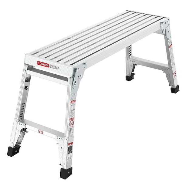 1.83-2.3 ft. Height Adjustable Reach Aluminum Work Platform Large Size Step Stool