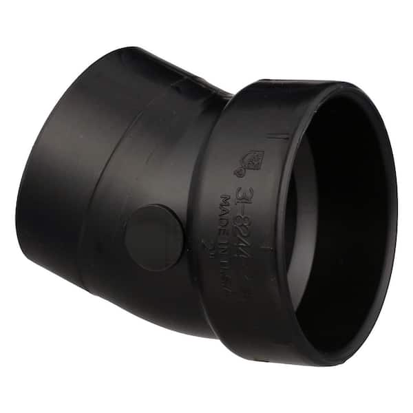 Charlotte Pipe 3 in. ABS DWV 22-1/2-Degree Hub x Spigot Elbow Fitting