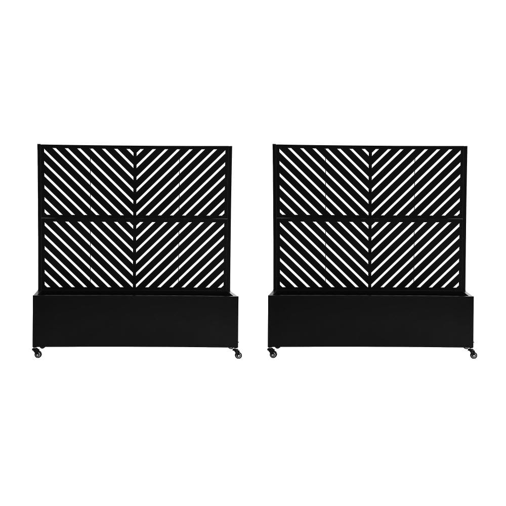 47.2 in. H × 47.2 in. W Black Privacy Metal Garden Fence Screen Panels with Planter Box and Lockable Wheels（2-Pack） price history on PriceWatchPro