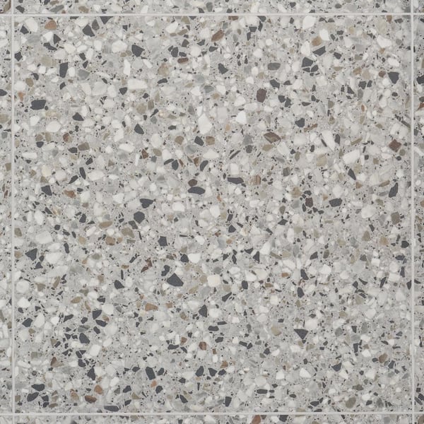 Ivy Hill Tile Bryant Smoke Gray 23.4 in. x 23.4 in. Matte Porcelain Terrazzo Look Floor and Wall Tile (15.49 sq. ft./Case)