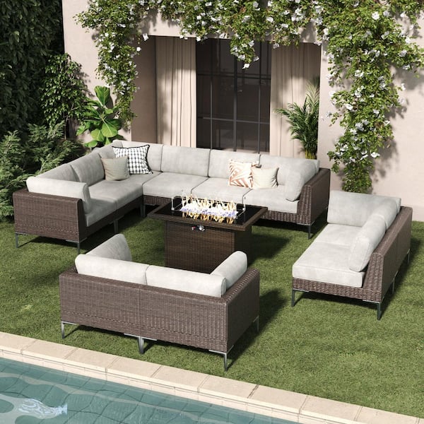 LayinSun LayinSun 11Piece Wicker Rattan Patio Sofa Sectional — free download