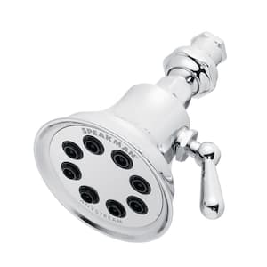 3-Spray 5 in. Single Wall Mount Fixed Adjustable Shower Head in Polished Chrome