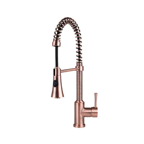 Fontaine by Italia Residential Single-Handle Spring Coil Pull-Out Sprayer Kitchen Faucet in Antique Copper