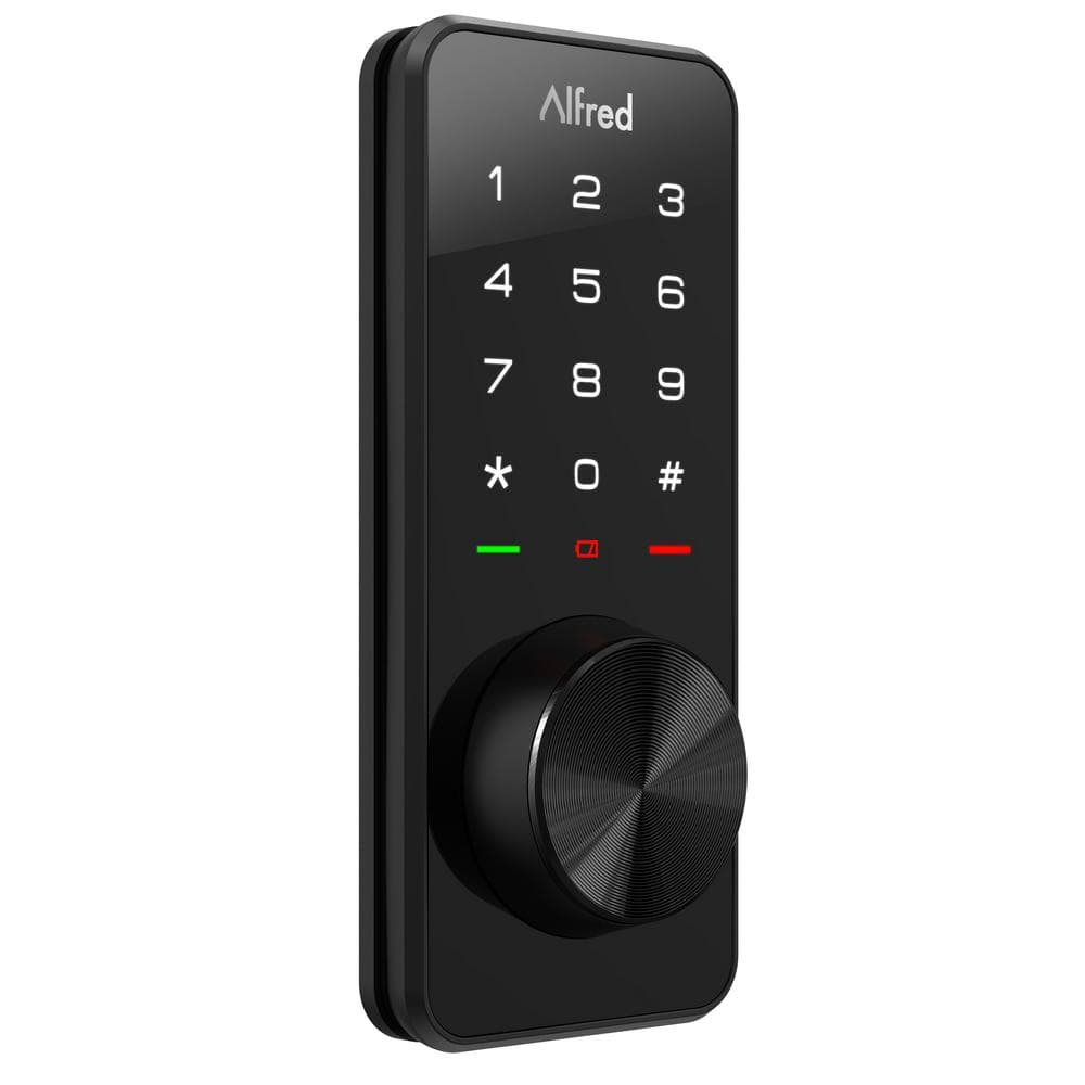 Alfred DB1-B Black Smart Single Cylinder Electronic Deadbolt Lock with ...