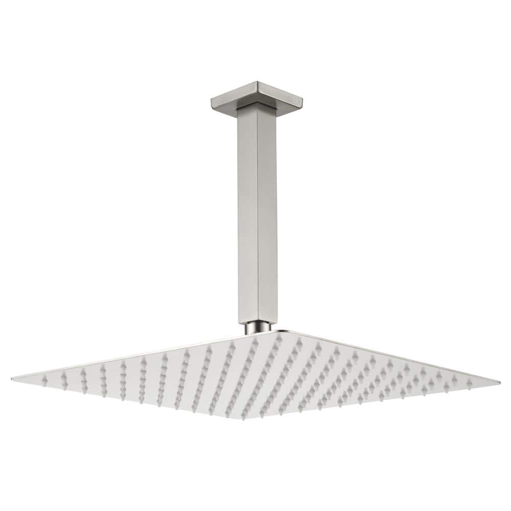 1-Spray Patterns with 2.5 GPM 12 in. Ceiling Mount Rain Fixed Shower Head in Brushed Nickel price history on PriceWatchPro