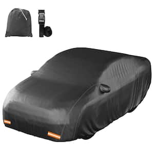 200 in. x 75 in. x 60 in. Extra Thick Heavy-Duty Waterproof Car Cover - 250 g PVC Cotton Lined - Black