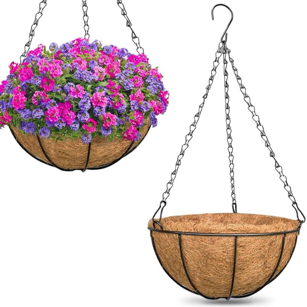 2-Piece 14 in. Hanging Baskets for Plants Outdoor with Coconut Liners price history on PriceWatchPro