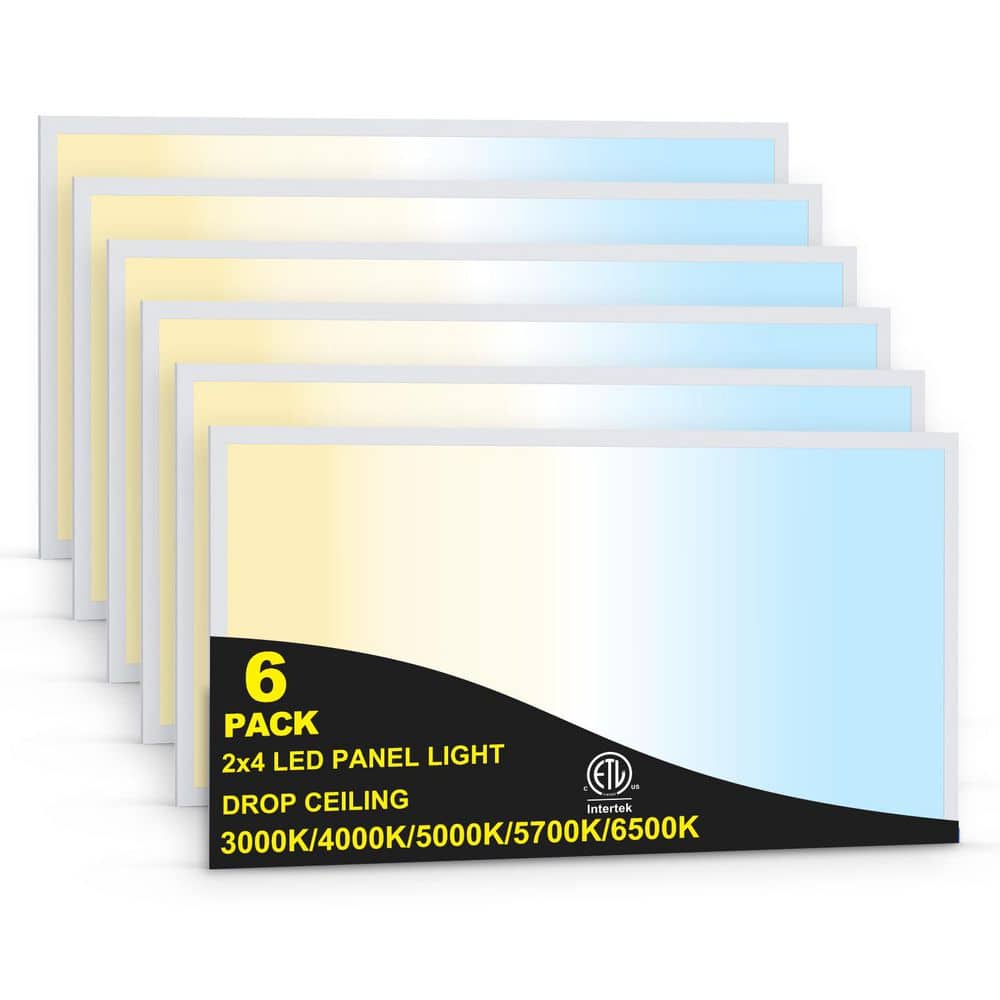 2 ft. x 4 ft. 7700 Lumen White Integrated LED Panel Light 5CCT 0-10V Dimmable Recessed Light Fixture (6-Pack) price history on PriceWatchPro