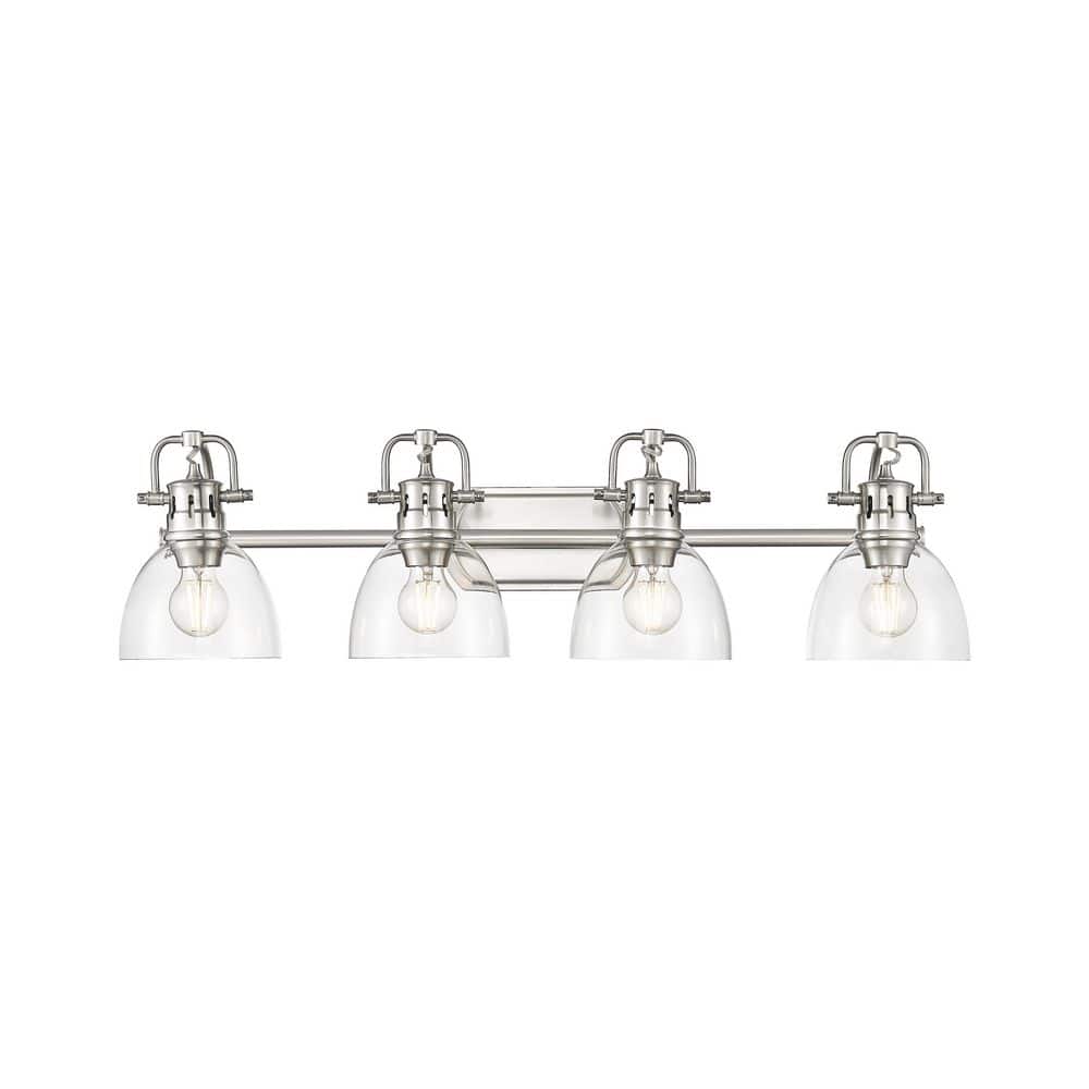 Duncan 8.25 in. 4 Light Pewter Vanity Light with Clear Glass Shade price history on PriceWatchPro