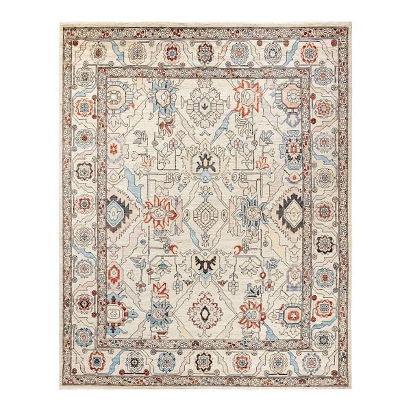 Solo Rugs Ivory 7 ft. 11 in. x 9 ft. 11 in. Serapi One-of-a-Kind Hand-Knotted Area Rug