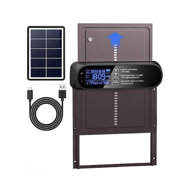 Aluminum Automatic Chicken Coop Door with Timer Light Sensor LCD Screen Electric Opener Anti-Pinch Protection Equipment