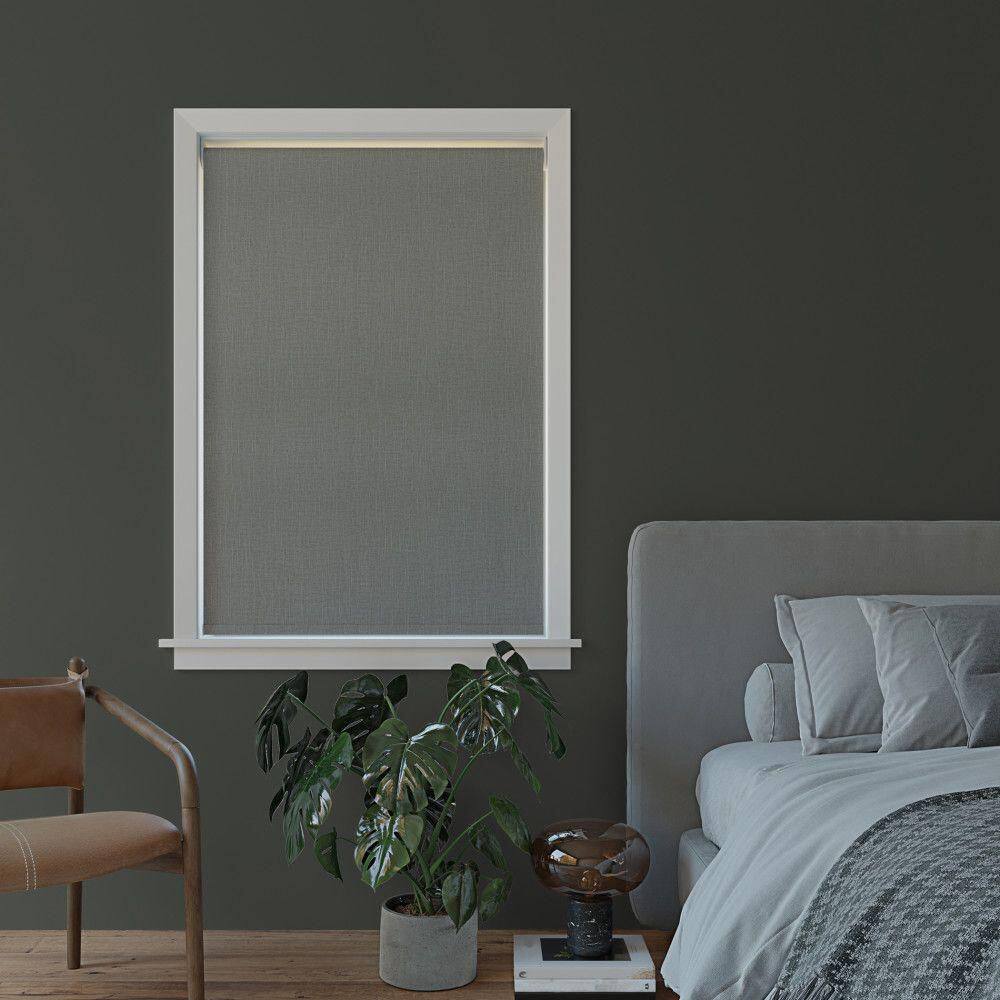 Gray 23" x 72" Blackout Cordless Fabric Roller Shade