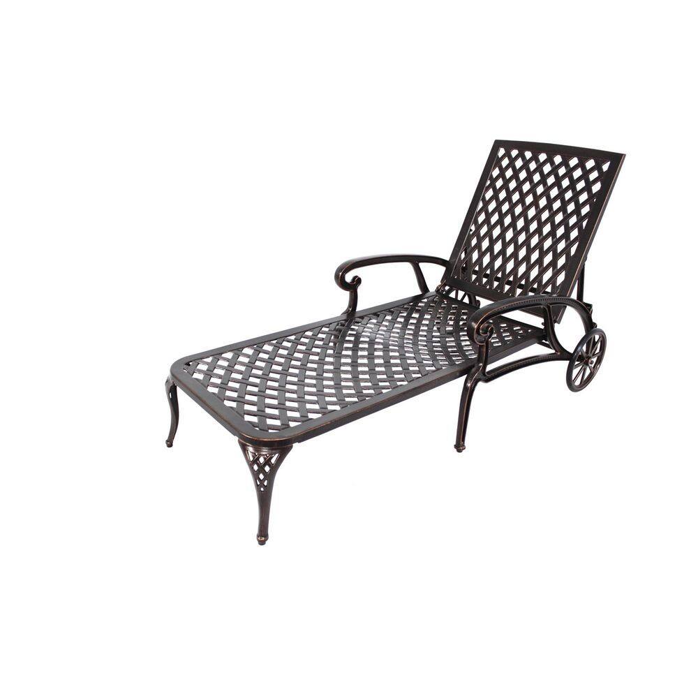 Aluminum Outdoor Lounge Chair 3-Position Adjustable Backrest Recliner Beach Chair with Wheels in Black price history on PriceWatchPro