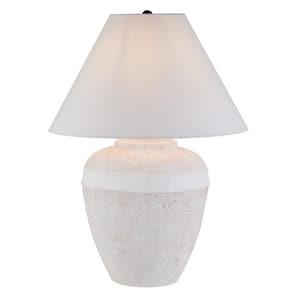 Chiara 22.5 in. White Ceramic Table Lamp with Fabric Shade