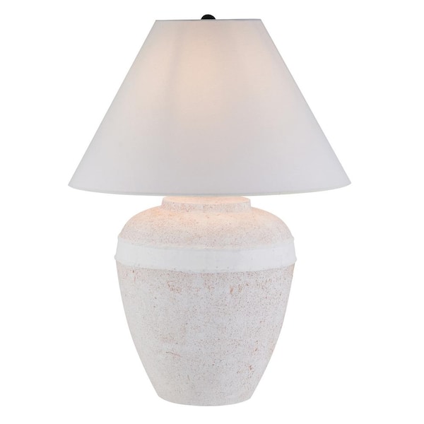 Meyer&Cross Chiara 22.5 in. White Ceramic Table Lamp with Fabric Shade