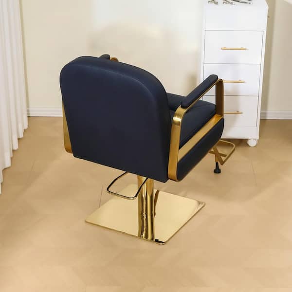 Unbranded Faux Leather 360° Swivel Beauty Barber Chair Salon Chair Height Adjustable Hair Stylist Chair with Footrest in Black