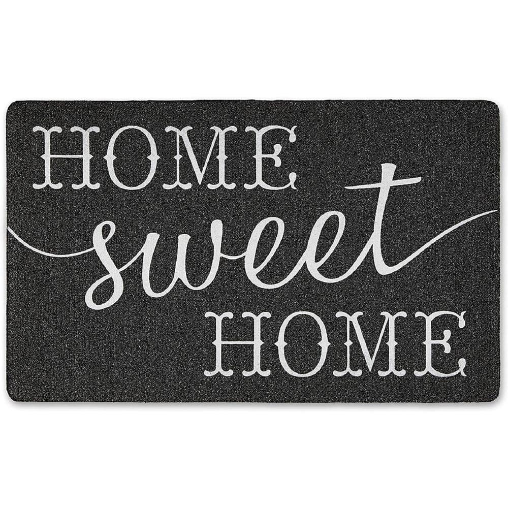 Evideco Home Sweet Home Half Round Front Doormat Outdoor 30 x 18 Rubber Door Mat for Entry Way