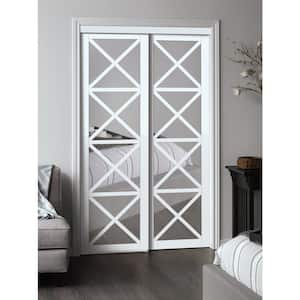 60 in. x 80.5 in. Urban Lace Primed Pure White MDF Sliding Door