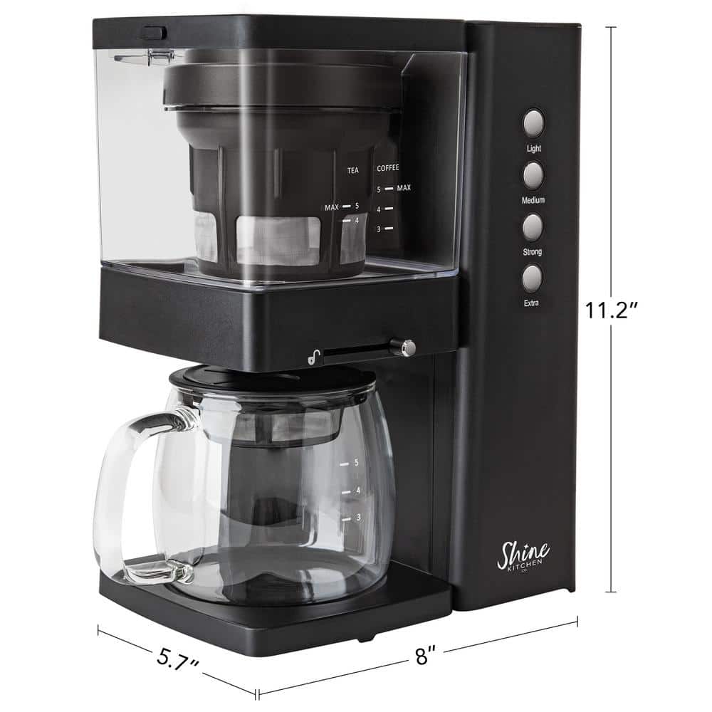 Shine Black Cold Brew Coffee and Tea Machine with Vacuum Technology