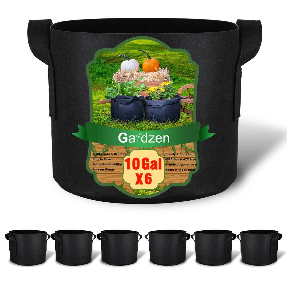 10 gal. Grow Bags Garden Planting Bag with Reinforced Handle and Harvest Window Thickened Non woven Fabric (10-Pack) price history on PriceWatchPro