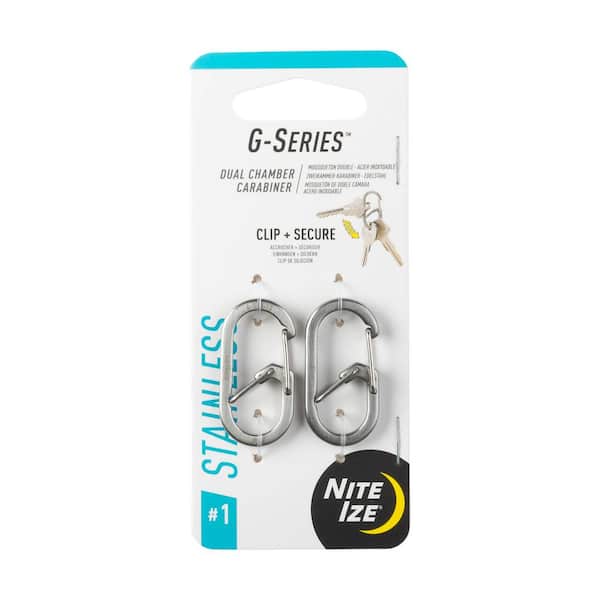 Nite Ize G-Series Stainless Steel Dual Chamber Carabiner #1 - (2-Pack)