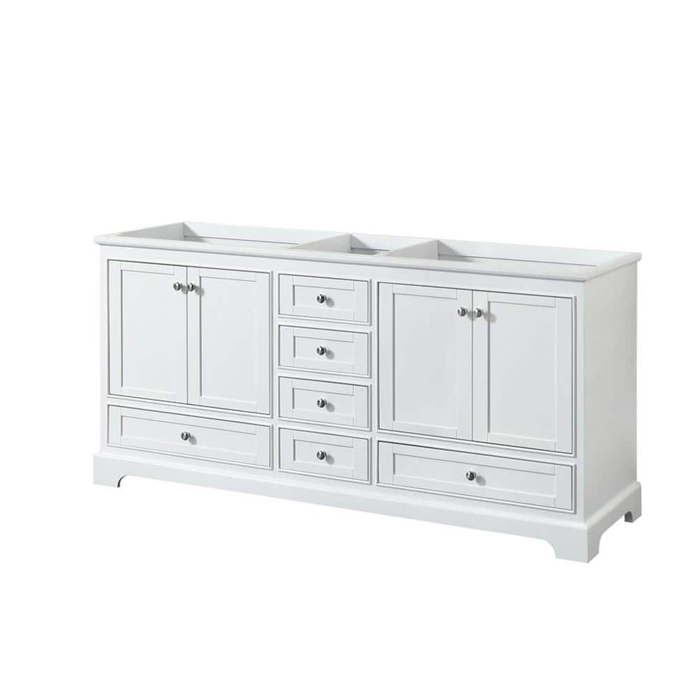 Deborah 71" White Plywood Double Free-Standing Vanity Base