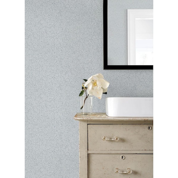 White Crushed Capiz Light Blue Textured Wallpaper Sample