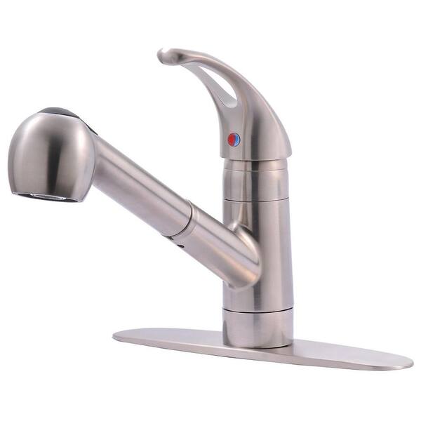 Ultra Faucets Classic Collection Single-Handle Pull-Out Sprayer Kitchen Faucet in Stainless Steel
