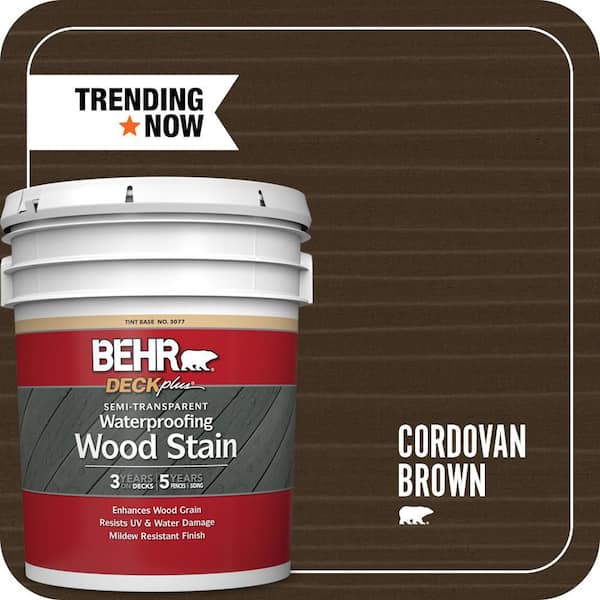 5 gal. #ST-104 Cordovan Brown Semi-Transparent Waterproofing Exterior Wood Stain