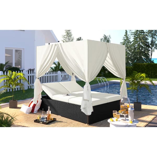 Linden rattan best sale sun lounger