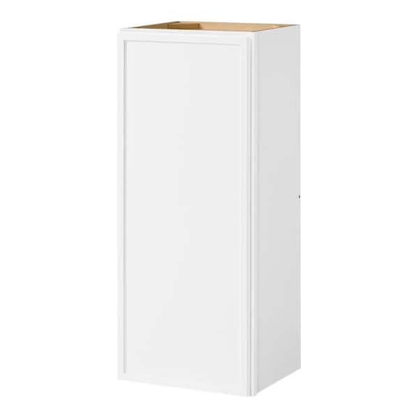 Hampton Bay Leyton 15 in. W x 12 in. D x 36 in. H Ready to Assemble Plywood Slim Shaker Wall Kitchen Cabinet in Alpine White