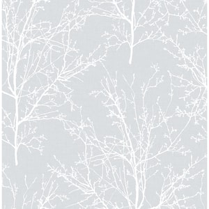 Tree Branches Daydream Gray Botanical Vinyl Peel & Stick Wallpaper Roll (Covers 30.75 Sq. Ft.)