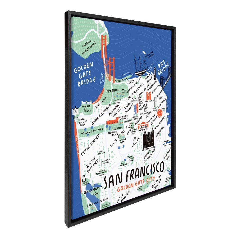 San Francisco Golden Gate City Framed Canvas Print for Kids