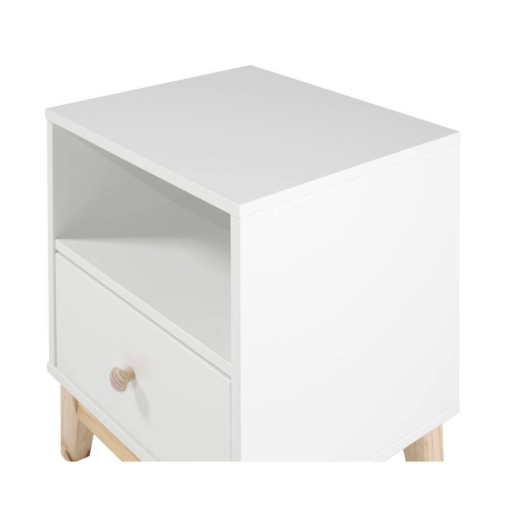 Mid-Century Modern Two-Tone 1-Drawer Nightstand