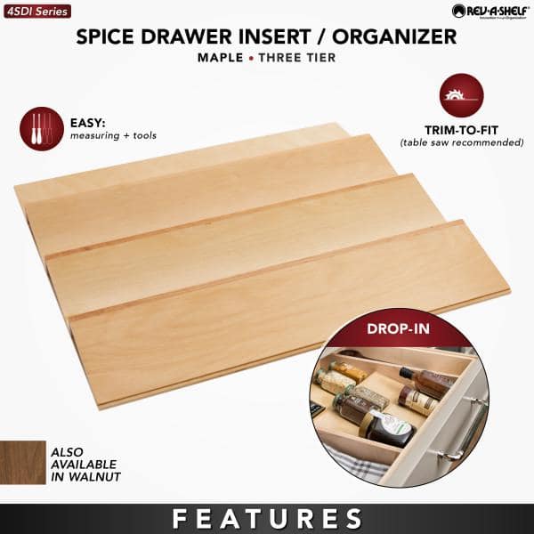 Rev-A-Shelf Natural 22 Inch Kitchen Drawer Organizer Insert Spice