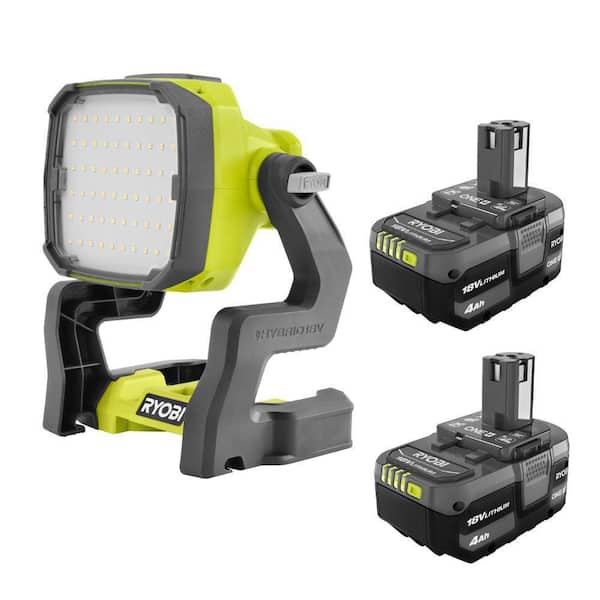 ONE+ 18V Lithium-Ion 4.0 Ah Battery (2-Pack) with FREE 18V ONE+ Cordless Work Light