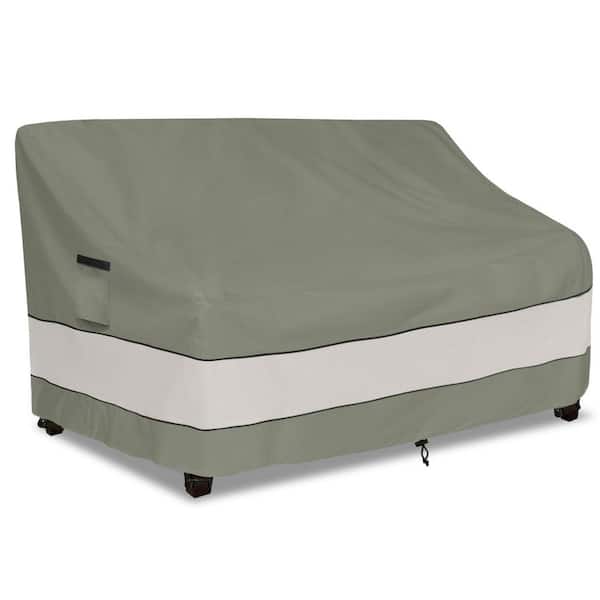85 in. W x 38 in. D x 35 in. H Grey and Green Outdoor Sofa Cover, Waterproof Heavy Duty Patio Furniture Covers