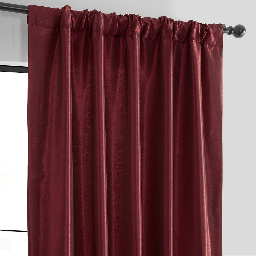 Ruby Faux Silk Pleated 120-Inch Window Curtain Panel