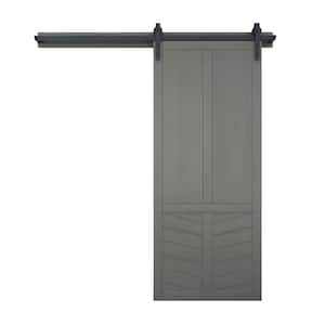 36 in. x 84 in. The Robinhood Dove Wood Sliding Barn Door with Hardware Kit