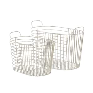 Metal Storage Basket with Handles (Set of 2)