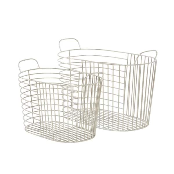 CosmoLiving by Cosmopolitan Metal Storage Basket with Handles (Set of 2)