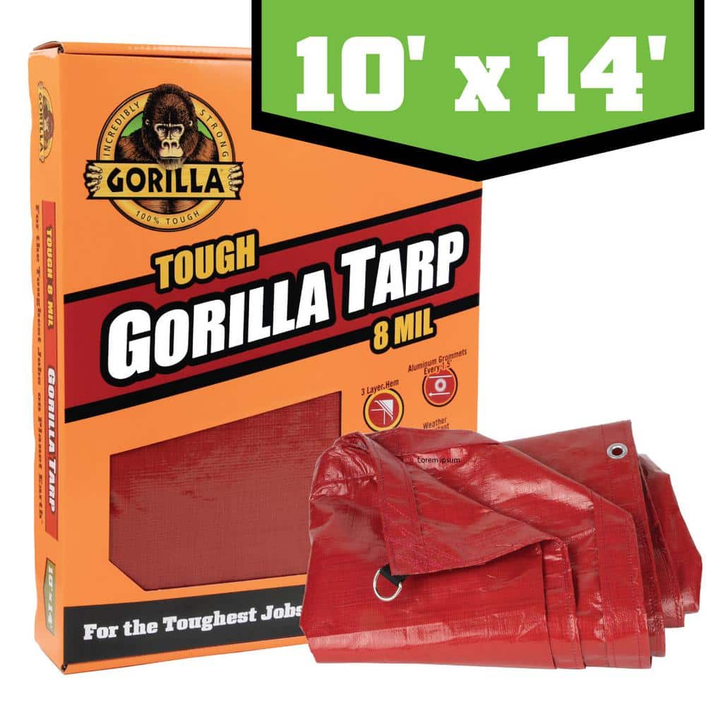 10 ft. W x 14 ft. L Dark Red General Purpose Medium Duty Tarp